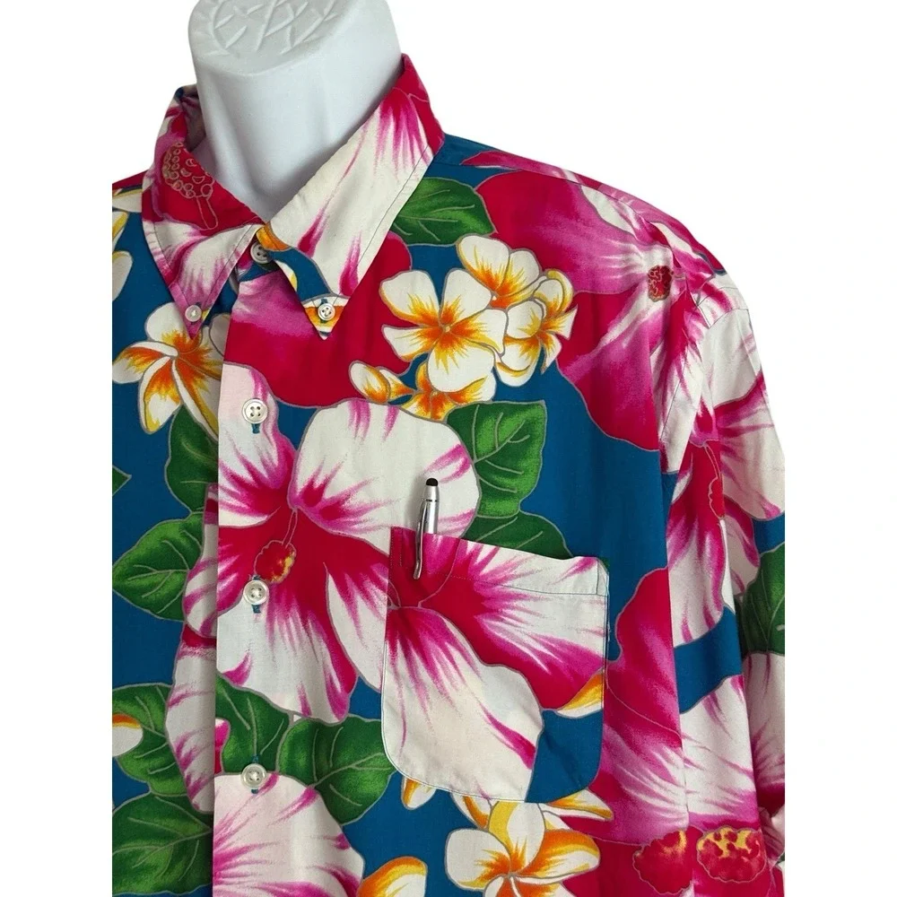 Polo Ralph Lauren Hawaiian Shirt Men XXL Viscose Floral Tropical‎ AOP Button Up